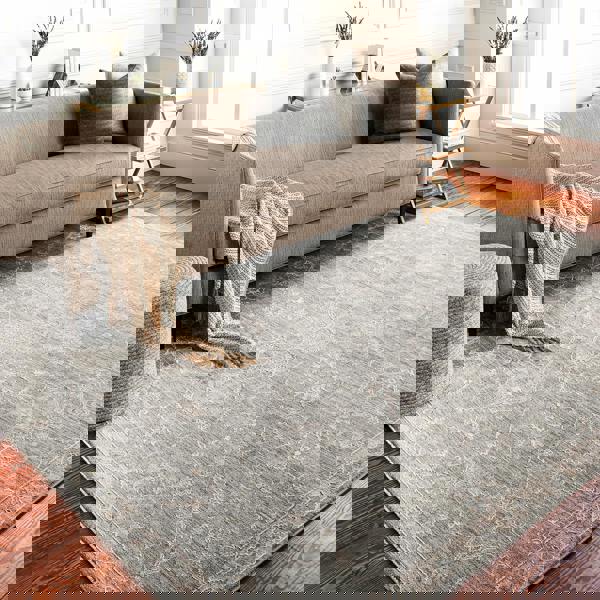 Livabliss Avant Garde-Vintage Beige Blue Brown Traditional Boho Fringe Rug