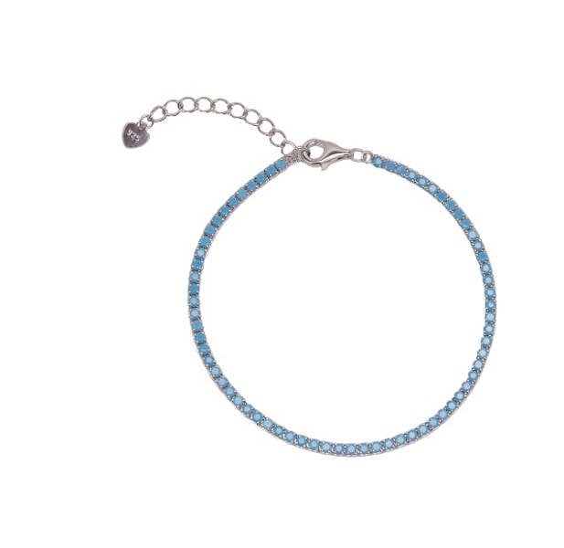 Spero London Turquoise Sterling Silver Tennis Bracelet