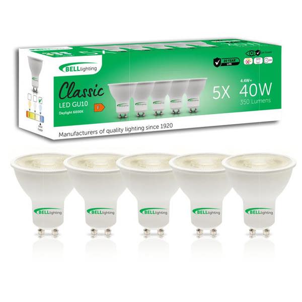 BELL Lighting GU10 LED Spotlight 4.4W Energy Saving Light Bulb 38 Degree