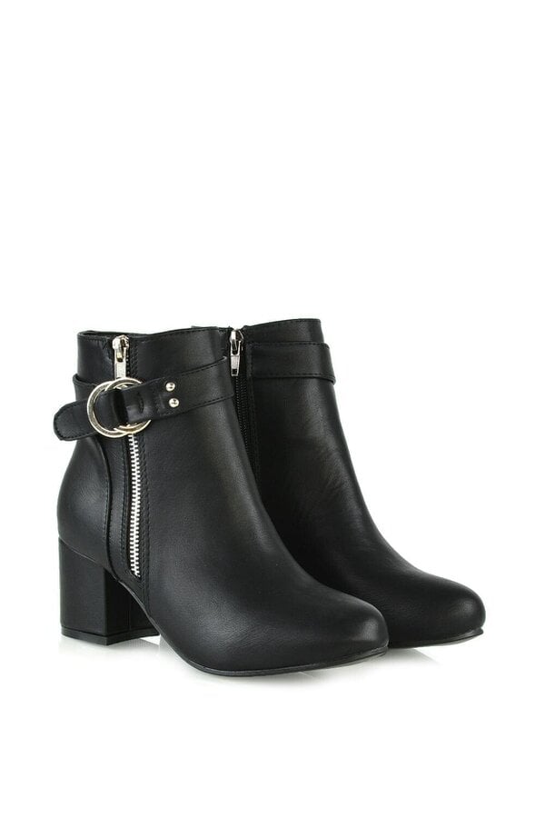XY LONDON Mid Block Heel Ankle Boots