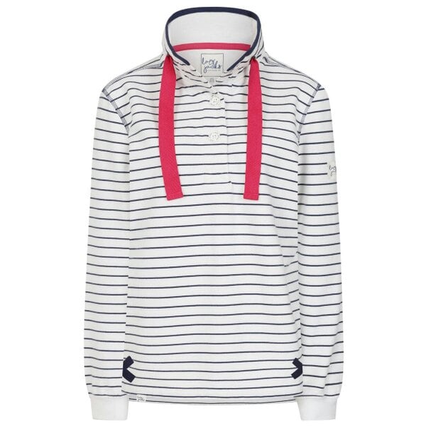 Lazy Jacks LJ14 - Ladies Button Neck Sweatshirt - White