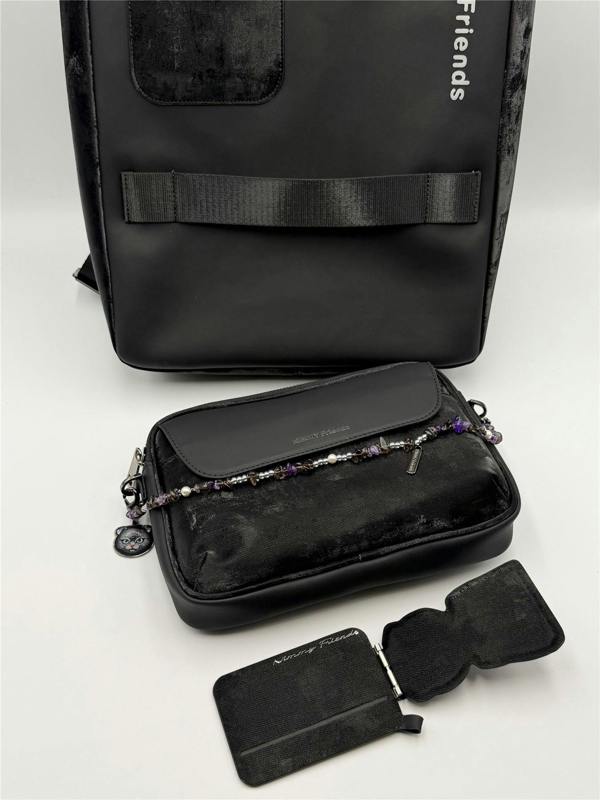 Nimmy Friends Nimmy Magnetic Fashion Series Combo Black Cat Laptop Backpack with Detachable Pouch Black - N-CXMC-STSJDNBZH-03