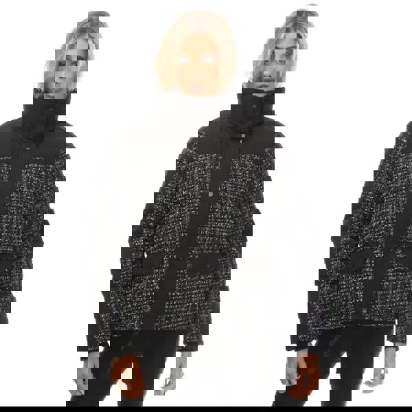 Gant Womens/Ladies Tweed Down Jacket - Black - 