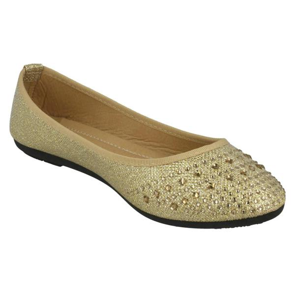 Spot On Ladies Spot On Flat Ballerinas