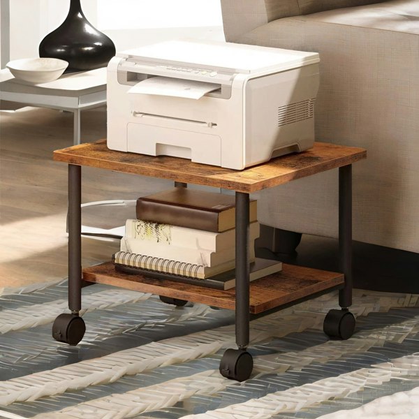 Rafaelo Mobilia 2-Tier Printer Cart with Storage Shelf