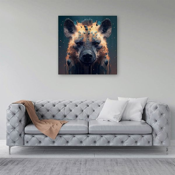 Warren Reed Hyena Face Splashart Dark Background Canvas