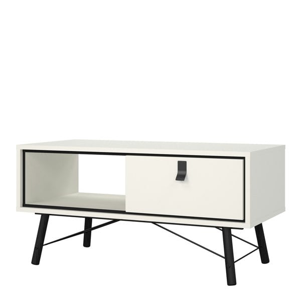 Furniture To Go Ry Coffee Table with 1 Drawer in Matt White