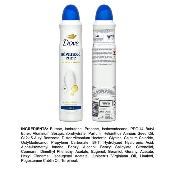 Dove Advanced Care Anti-Perspirant Deodorant Spray Original 200ml, 18 Pack