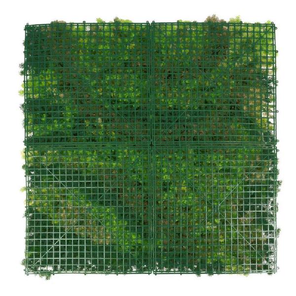 Artificial Moss Living Wall Panel 1m x 1m – Dark Green Hedge Mat Backing Grid