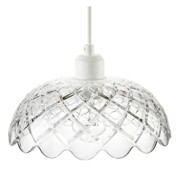Modern Thick Transparent Glass Light Shade with Wavy Scalloped Edge Image 3