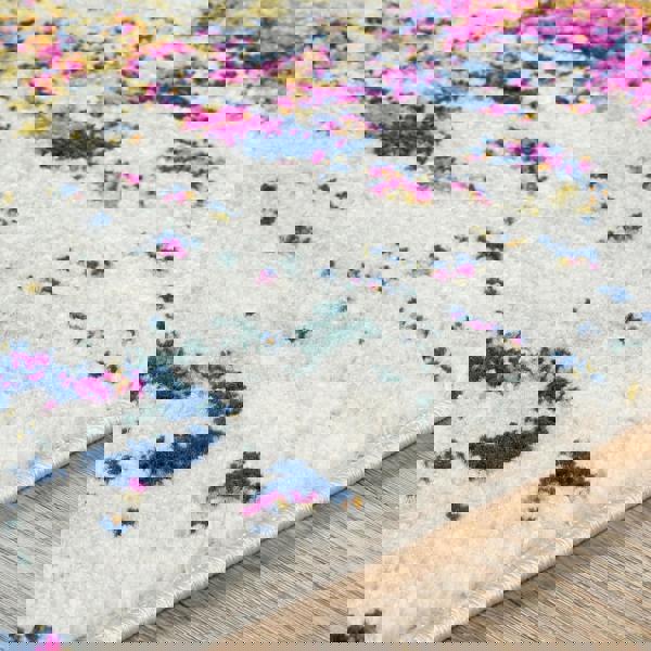 Livabliss Sunderland-Abstract Blue Grey Modern Marble Rug