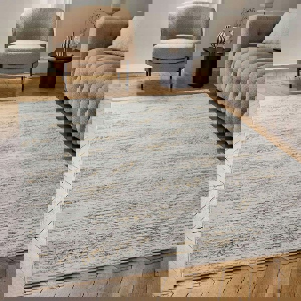 abstract rug, gold-cream colours, anti-allergic, and non-static properties