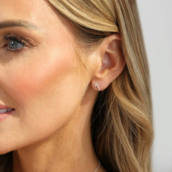 Say It With Luxe CZ Initial Earrings - Sterling Silver