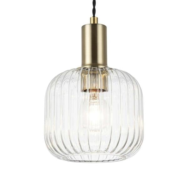 COSYLYTE Clayton 3 Light Ribbed Glass Bar Pendant Light