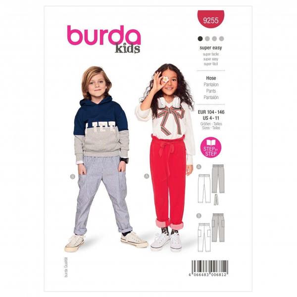 Burda Sewing Pattern 9255 Trousers For Kids, 4-11 (104-146) - Easy