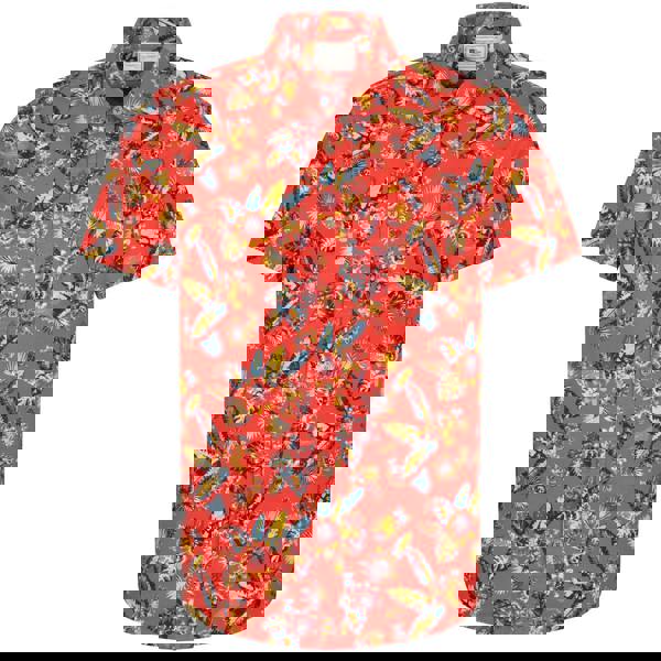 Mountain Warehouse Mens Tropical Leaves Short-Sleeved Shirt - Orange - 