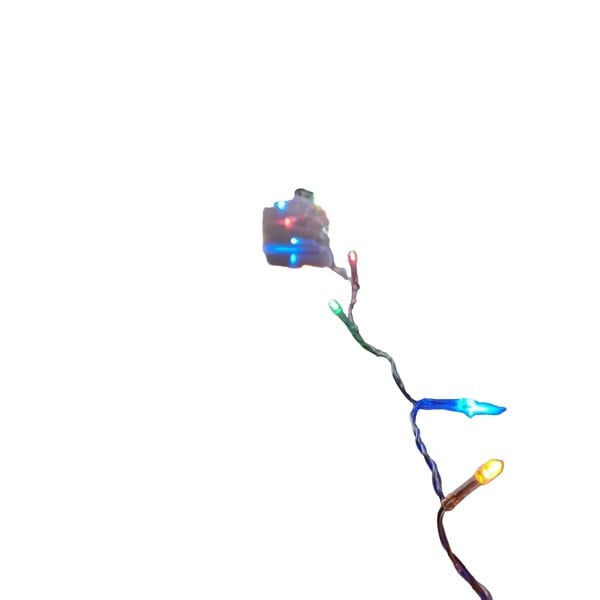 Samuel Alexander 100 LED 10m Premier Christmas Outdoor Multi Function Battery Lights with Timer & Clear Cable in Multicoloured