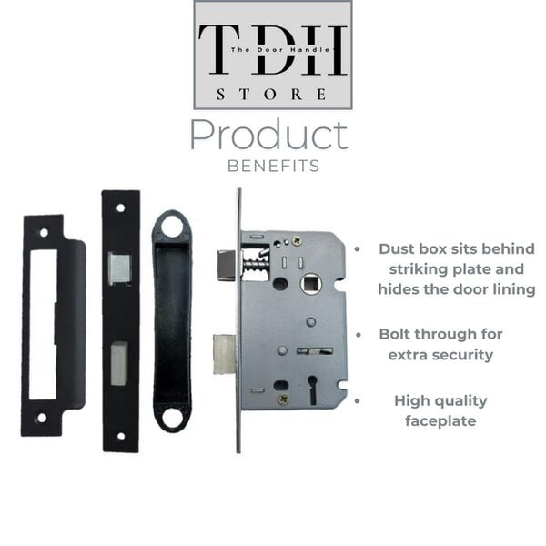 EDH Door Hardware Matt Black Victorian Scroll Door Handles – Handle Only, Handle + Lock or Lock Only – 150mm x 43mm