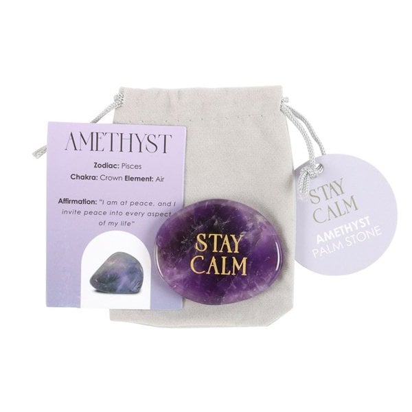 Serano Stay Calm Amethyst Crystal Palm Stone