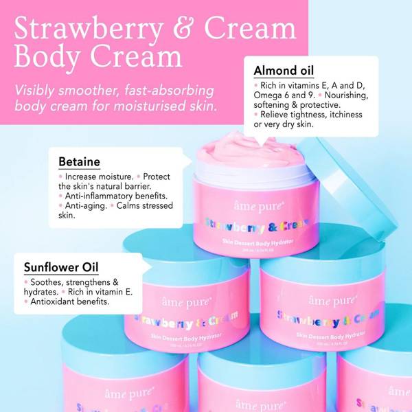 Âme Pure STRAWBERRY & CREAM | SKIN DESSERT - Body Moisturizer For Extra Dry Skin
