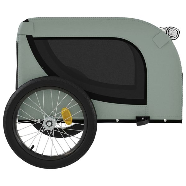 Berkfield Dog Bike Trailer Grey and Black Oxford Fabric and Iron