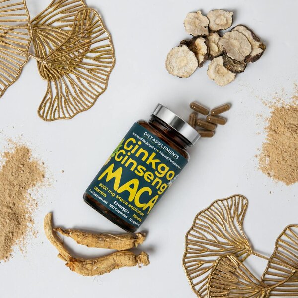 Dietapplements Maca, Korean Ginseng & Ginkgo Biloba Complex