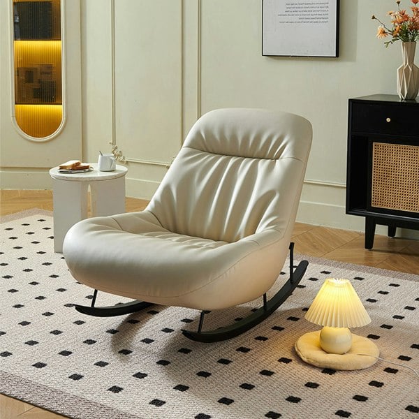 Weilai Concept Lutz Rocking Chair With Footstool, Leather