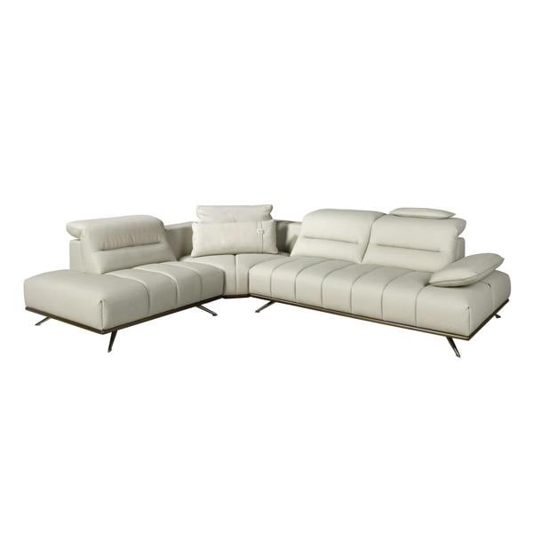 Angel Cerdá Corner sofa in light grey leather 6243/6244