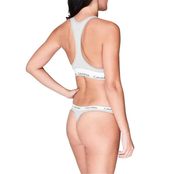 Calvin Klein Womens/Ladies Logo Cotton Blend Bralette - Grey - 
