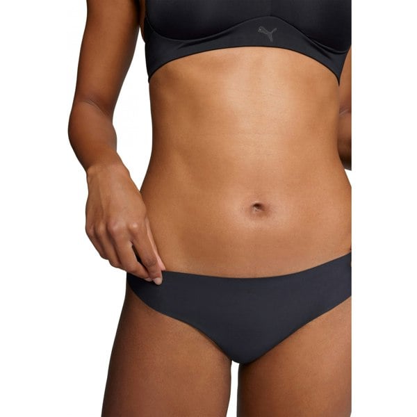 Puma 2-Pack Microfibre Seamless Low-Rise Strings, Black