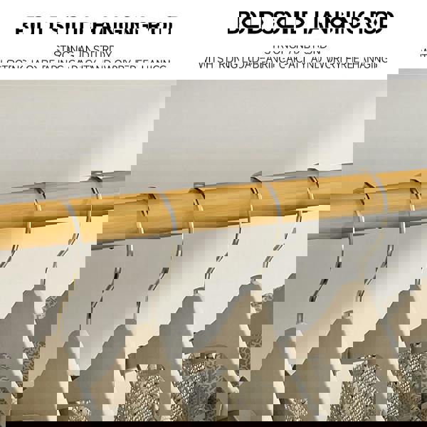 Living and Home Bamboo Bedroom Garment Clothes Rack 7 Tier Storage Shelf Coat Clothing Hanging Rack - Natural