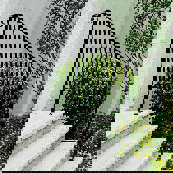 Gr8 Garden Outdoor Black Steel Handrail 3 Steps Garden Stairs Safety Grab Bannister Rail