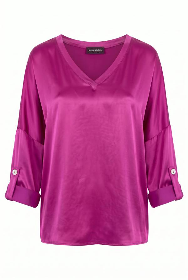 James Lakeland Satin Blouse Purple