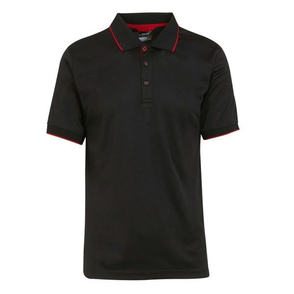 Regatta Professional Mens Short-Sleeved Polo Shirt - Black/Classic Red - 