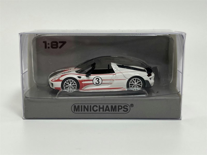 Minichamps Porsche 918 Spyder Salzburg Racing Design 2013 White With Red Stripes 2013 1:87 Minichamps 870062137