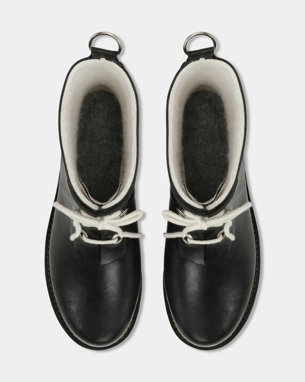 Ilse Jacobsen Rub Womens Laced Short Rubber Boots - Black 001