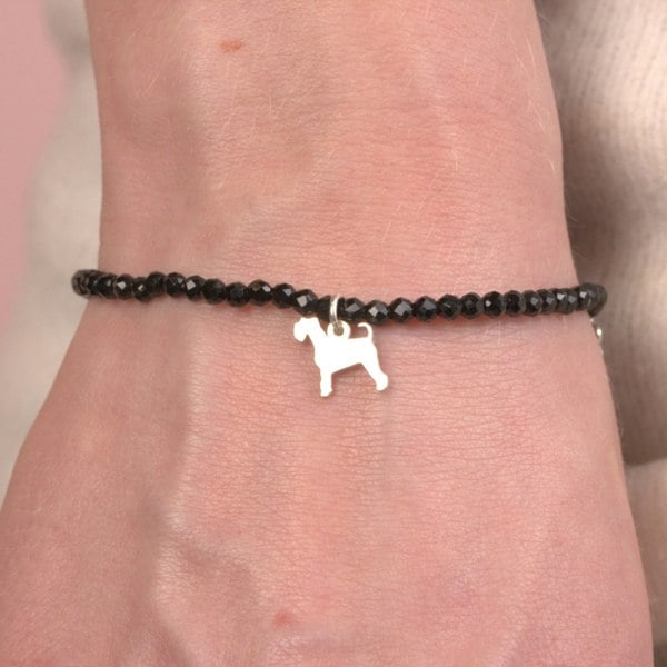 Schnauzer Silhouette Crystal Bracelet - Personalised - MYLEE London