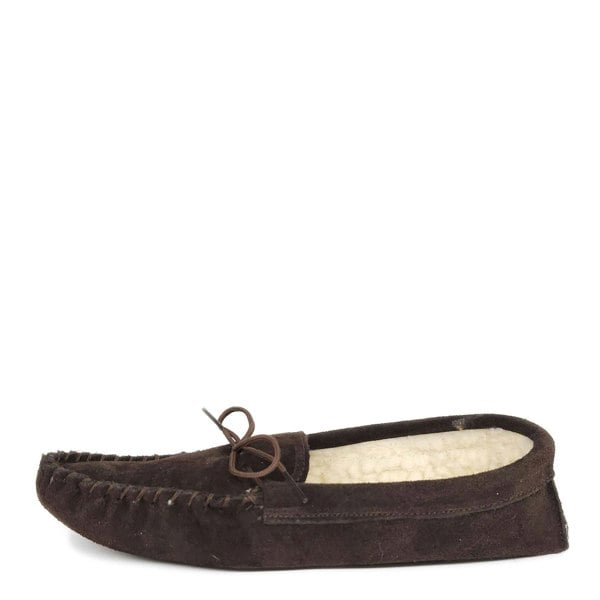 Mokkers Coopers Suede Fleece Lined Soft Sole Mens Moccasin Slippers Made In England