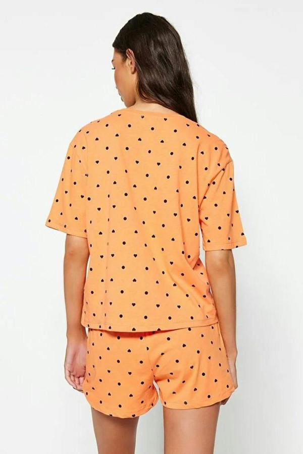 WOVCOR Polka Dot and Heart Print Short Pyjama Set
