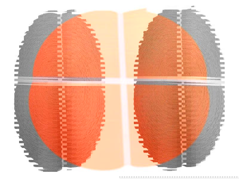 100M Coil of Orange 35MM x 3000KG Polyester Lashing Webbing - 100 Metre Straps Tie Down Belt Ratchet