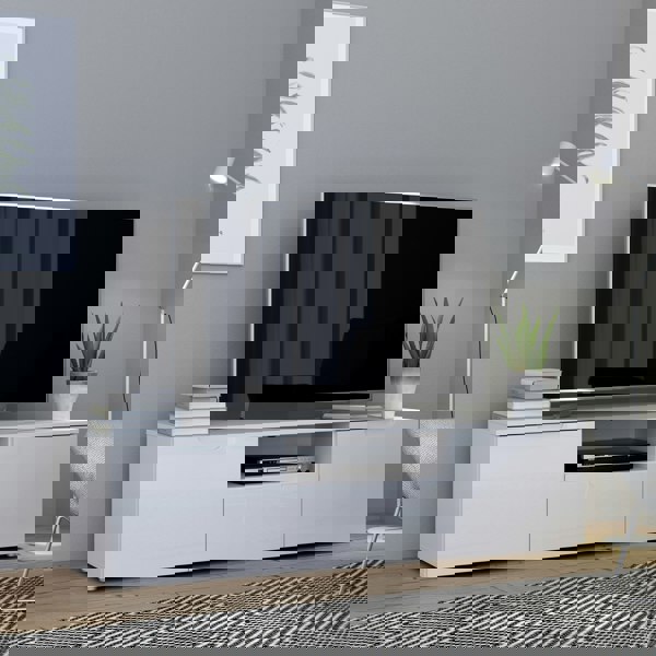 Furniture To Go Sienna TV Unit  in White/White High Gloss