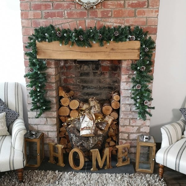 Samuel Alexander 270cm x 25cm Samuel Alexander Snow King Fir Christmas Garland with Pine Cones