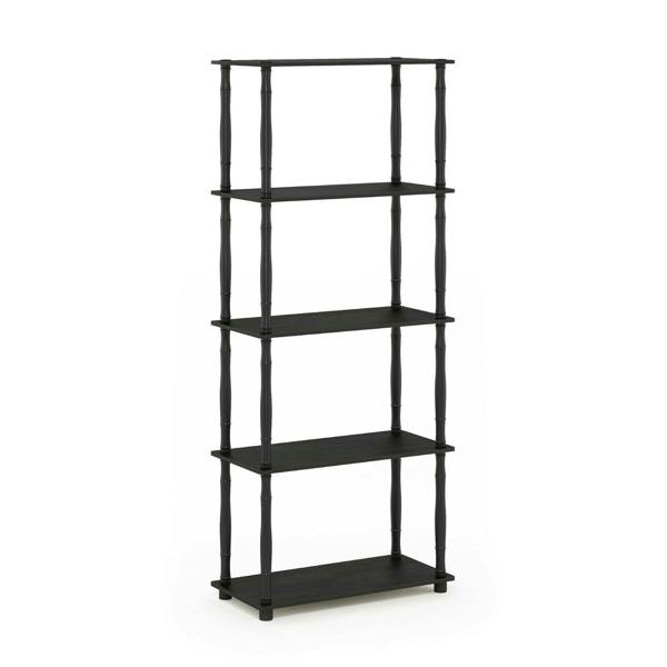 WALPLUS Turn-N-Tube 5-Tier Multipurpose Shelf Display Rack with Classic Tubes, Americano/Black perfect for organized storage and display