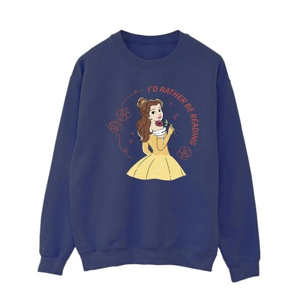 Disney Womens/Ladies Beauty And The Beast I´d Rather Be Reading Sweatshirt - Navy Blue