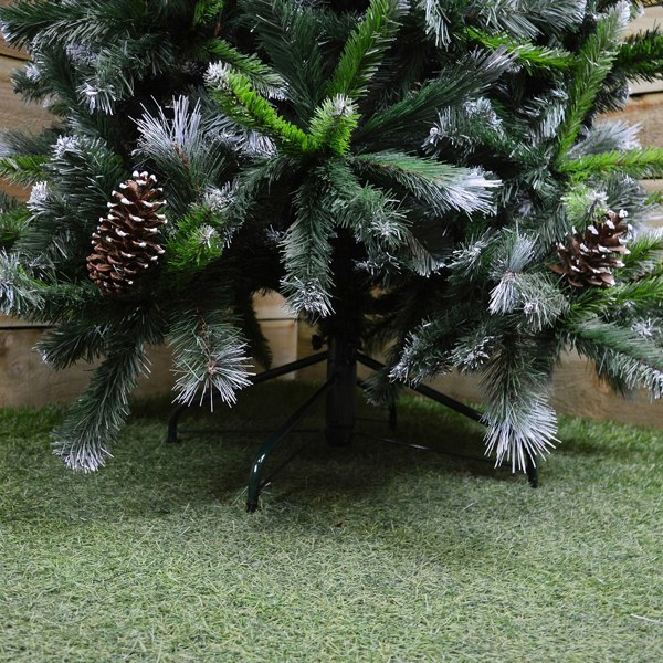 Samuel Alexander 7ft (2.1m) Frosted Glacier Pine Snow Tipped Christmas Tree with Pinecones and 956 Tips