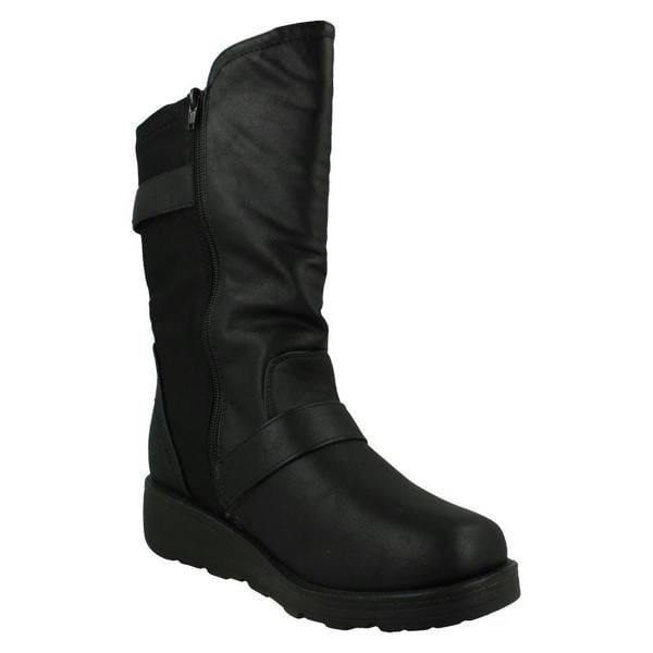 Spot On Ladies Spot On Extra Wide Ankle Boots F4475