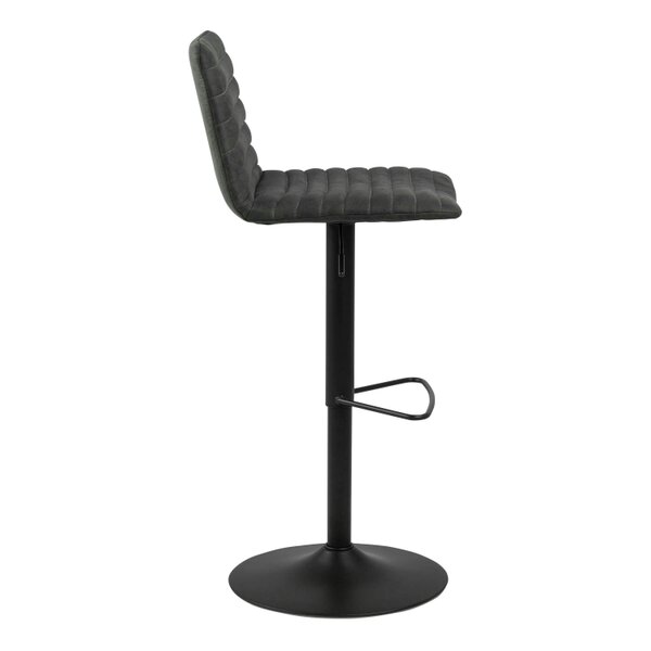 Wyld Haus Set of 2 Aalborg Bar Stool Upholstered Grey Fabric Etched Back