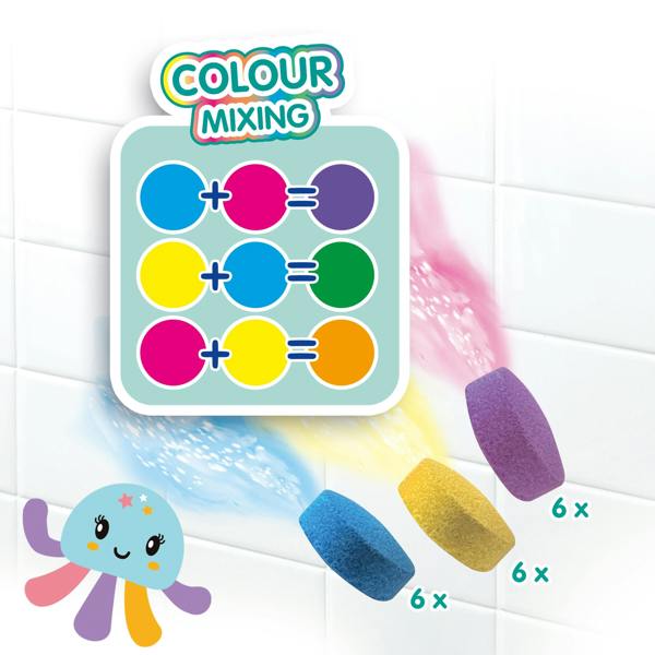 SES Creative Bath Colour Tabs 18 pcs - Colour Mixing Octopus