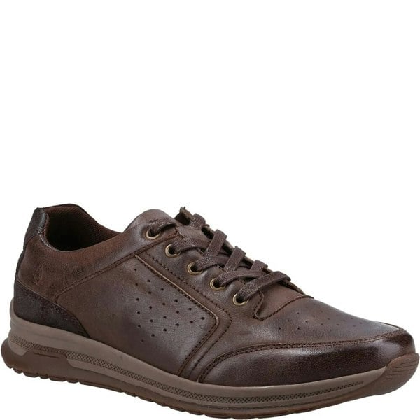 Hush Puppies Mens Joseph Leather Trainers - Light Brown