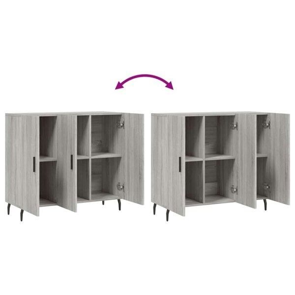 Berkfield Sideboard Grey Sonoma 90x34x80 cm Engineered Wood